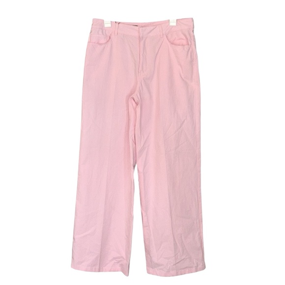 NWT Zara Light Pink Straight Leg High Waist Baggy Trousers Pants - M - Picture 6 of 16